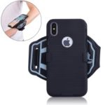 For iPhone XS 5.8 inch Stripe Pattern PC Mobile Case with [Wrist Band]