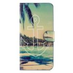 Pattern Printing PU Leather Wallet Case for iPhone XS Max 6.5 inch – Anchor and Sea
