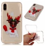 Christmas Pattern Printing TPU Jelly Mobile Case for iPhone XS Max 6.5 inch – Reindeer