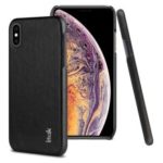 IMAK Ruiyi Series PU Leather Skin PC Hard Phone Case for iPhone XS Max 6.5 inch – All Black