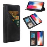 Flip Wallet Stand Leather Phone Case for iPhone XS / X 5.8 inch – Black