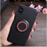 IFACE MALL Finger Ring Kickstand TPU Case for iPhone XS/X (Built-in Magnetic Metal Sheet) – Red