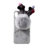 Venonat Decor Soft Fur Coated Plastic Protective Case Cover for iPhone XR 6.1inch – Grey