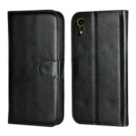 Detachable 2-in-1 Crazy Horse Leather Wallet Shell + TPU Back Case for iPhone XR 6.1 inch – Black
