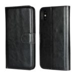 Detachable 2-in-1 Crazy Horse Leather Wallet Shell + TPU Back Case for iPhone XS 5.8 inch – Black