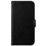 HAT PRINCE Imprinted Rose Pattern Leather Case for iPhone XS / X 5.8 inch [with Wallet Stand] – Black