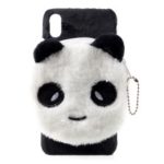 Cute Plush Panda PC Hard Protective Cover with Wallet for iPhone XR 6.1 inch – Black