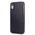 PU Leather Coated Plastic + TPU Hybrid Cell Phone Case for iPhone XR 6.1 inch – Black