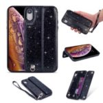 Colorful Series Flash Powder PU Leather + TPU Hybrid Case for iPhone XR 6.1 inch – Black