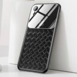 BASEUS Tempered Glass Lens Woven Texture Heat Dissipation TPU Back Cover for iPhone XR 6.1 inch – Black