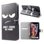 Pattern Printing Leather Wallet Case for iPhone XR 6.1 inch – Do not Touch My Phone