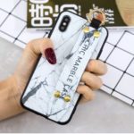 Marble Pattern Printing TPU Back Shell for iPhone XS/X – Grey