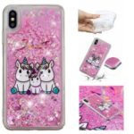 Dynamic Glitter Powder Heart Shaped Sequins TPU Shockproof Case for iPhone XS Max 6.5 inch – Lovely Unicorn