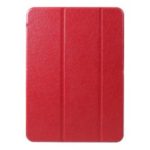 Silk Texture Tri-fold Stand Leather Case for iPad Pro 11-inch (2018) – Red