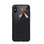NXE Happy Series TPU Pattern Printing Glass Hybrid Case for iPhone XS 5.8 inch – Running Penguin