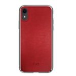 NXE Textured Genuine Leather Coated PC Mobile Phone Cover for iPhone XR 6.1 inch – Red