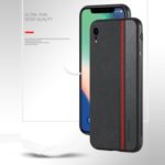 PRODA Vertical Stripe Pattern TPU + PC + Cloth Hybrid Casing for iPhone XR 6.1 inch – Black