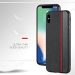 PRODA Vertical Stripe Pattern TPU + PC + Cloth Hybrid Case for iPhone XS/X – Black