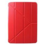 Origami Tri-fold Stand Smart Leather Tablet Case with Pen Slot for iPad Pro 11-inch (2018) – Red