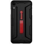 NILLKIN Fingerproof Matte Surface Hard PC Back Phone Shell with Soft Silicone Finger Grip Ring Holder for iPhone XR 6.1 inch – Red