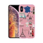 NXE Patterned Glass Back + Soft TPU Edge Hybrid Cover for iPhone XS Max 6.5 inch – Travel France