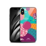 NXE Hybrid Case for iPhone XS 5.8 inch Pattern Printing TPU Edges 9H Glass Casing – Style A