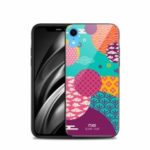 NXE Hybrid Case for iPhone XR 6.1 inch Pattern Printing TPU Edges 9H Glass Case – Style A