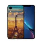 NXE Pattern Printing 9H Glass Back + TPU Edge Hybrid Case for iPhone XR 6.1 inch – Eiffel Tower