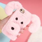 3D Cute Dog Pattern Soft Fur Coated Rhinestone TPU Phone Casing for iPhone 6s / 6 4.7-inch – Pink
