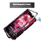 For iPhone XS Max 6.5 inch Case [Multi Magnetic Points] Metal Frame + 9H 2.5D Tempered Glass Back – Black