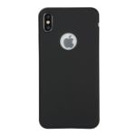 Solid Color Candy TPU Case with Apple Logo Cutout for iPhone X – Black
