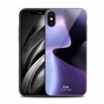 NXE Texture Series for iPhone XS 5.8 inch Patterned 9H Glass Back + Soft TPU Edge Hybrid Back Case – Style A
