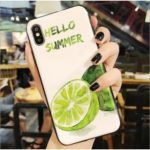 For iPhone XS Max 6.5 inch Fruit Pattern Tempered Glass and TPU Hybrid Case – Lemon