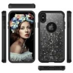 Glitter Powder Heavy Duty Rugged PC Silicone Hybrid Case for iPhone XS Max 6.5 inch – Black