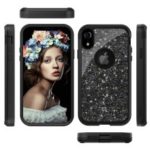 Glitter Powder Heavy Duty Rugged PC Silicone Hybrid Case for iPhone XR 6.1 inch – Black