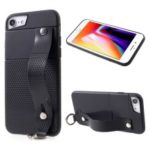 Triangle Texture Soft TPU Kickstand Protection Case with Handheld for iPhone 8 / 7 / 6s / 6 4.7 inch – Black