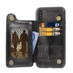 Magnetic PU Leather Coated TPU Mobile Case with [Wallet Kickstand] for iPhone XS Max 6.5 inch – Black