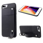 Triangle Texture Soft TPU Kickstand Protection Case with Handheld for iPhone 8 Plus / 7 Plus / 6 Plus / 6s Plus 5.5 inch – Black