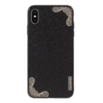 DLONS Lai Ya Series Glitter Powder PC + TPU Hybrid Case for iPhone XS Max 6.5 inch – Black