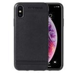 Litchi Texture Soft TPU Cell Phone Case for iPhone XS Max 6.5 inch – Black