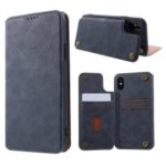 Retro Style PU Leather Card Slot Case with Kickstand for iPhone XS / X 5.8 inch – Grey
