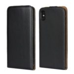 Vertical Flip Genuine Leather Mobile Phone Case for iPhone XS Max 6.5 inch – Black