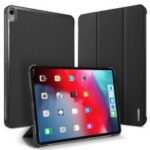 DUXDUCIS Domo Series Cloth Texture Tri-fold Stand PU Leather Smart Case for iPad Pro 12.9-inch (2018) – Black