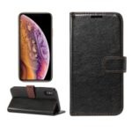 Crazy Horse Wallet Leather Stand Case for iPhone XS 5.8 inch – Black