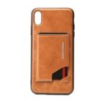 PIERRE CARDIN Phone Back Cover with Card Slot for iPhone XS Max 6.5 inch – Brown