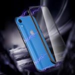 ROCK for iPhone XR 6.1 inch Detachable Magnetic Metal Frame + Tempered Glass Back Hybrid Case – Black