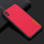 Cloth Texture TPU Mobile Phone Case for iPhone XS 5.8 inch – Red