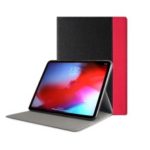 MUTURAL Canvas Cloth Texture Contrast Color Auto-wake/sleep PU Leather Case with Stand for iPad Pro 11-inch (2018) – Black / Red