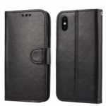 Solid Color PU Leather Flip Case for iPhone XS Max 6.5 inch – Black