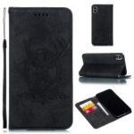 Imprinted Elk Pattern PU Leather Case for iPhone XS Max 6.5 inch – Black